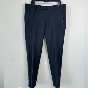 Briglia 1949 Slim Fit Virgin Wool Men’s Pants  Black Cuffed Hem 36x32‎ Preppy